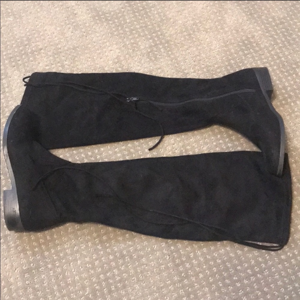 Black suede over -the-knee boots